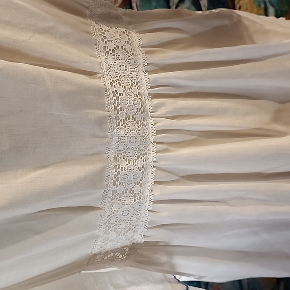 Vintage Floral Embroidery Prairie Dress with Lace AS IS - Picture 6 of 15